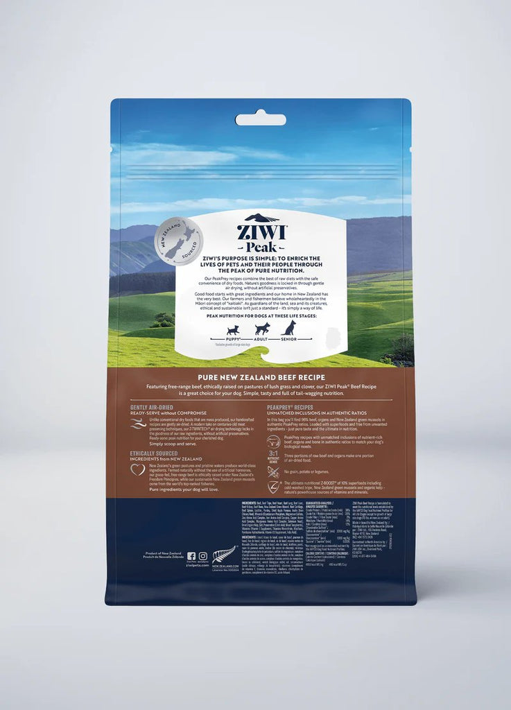 Ziwi Peak Dry Dog Food Air Dried Beef Recipe