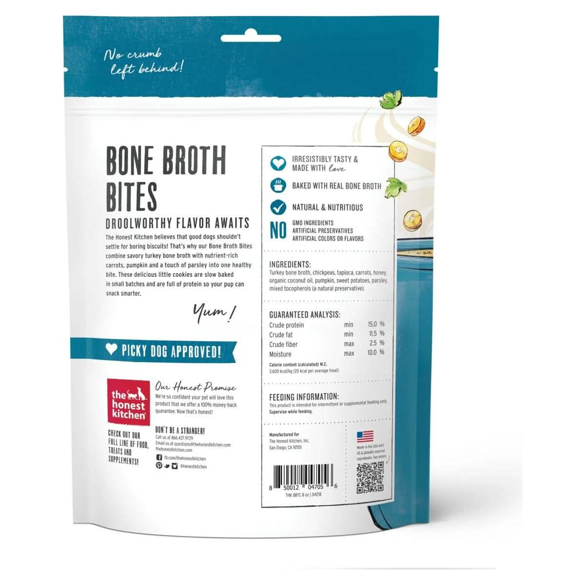 The Honest Kitchen Bone Broth Bites Turkey Bone Broth, Pumpkin & Parsley