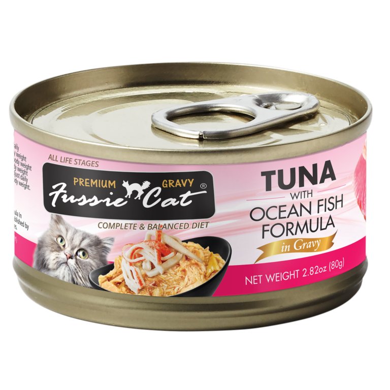 Fussie Cat Wet Cat Food Tuna with Ocean Fish Formula in Gravy