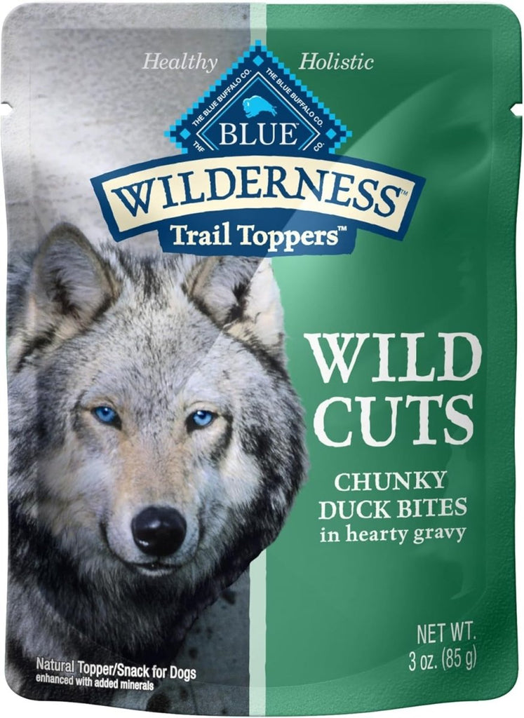 Blue Buffalo Wet Dog Food Wilderness Trail Toppers Wild Cuts Chunky Duck Bites