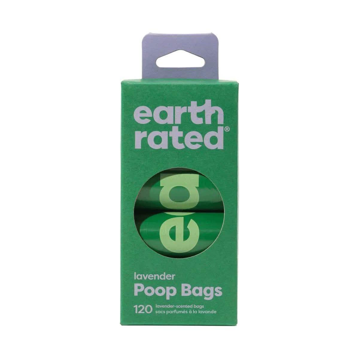 Earth Rated Lavender Scented Poop Bags - 8 15 Count Rolls (120 Bags)