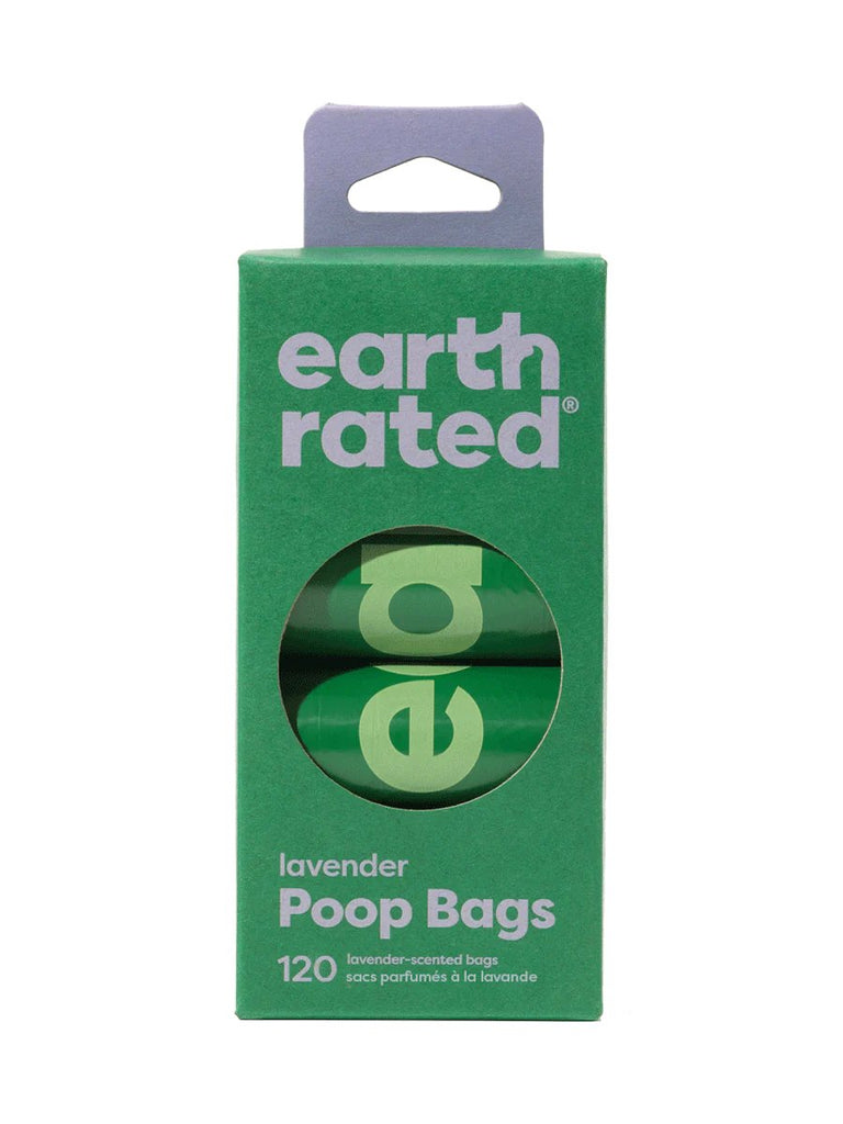 Earth Rated Lavender Scented Poop Bags - 8 15 Count Rolls (120 Bags)