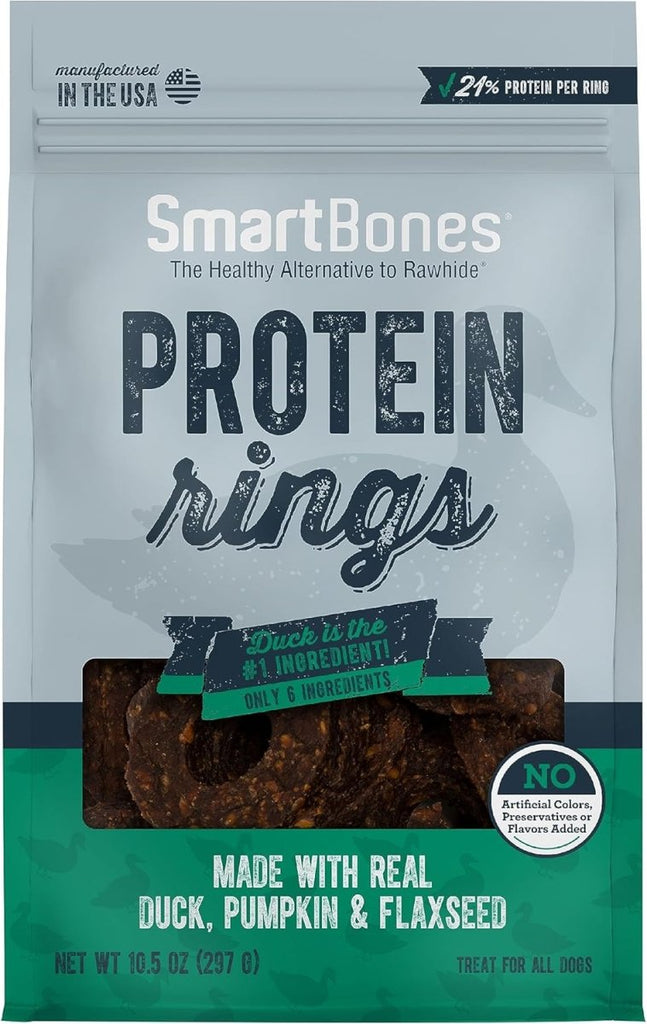 SmartBones Dog Treat Protein Rings with Real Duck, Pumpkin & Flaxseed