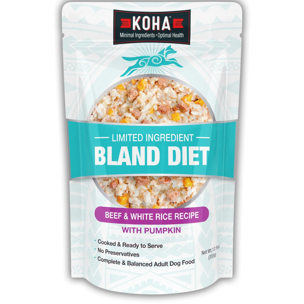 Koha Cooked Shelf Stable Dog Food Limited Ingredient Bland Diet Beef & White Rice with Pumpkin