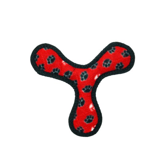 VIP Tuffy® Jr. Dog Toy Red Paw Boomerang