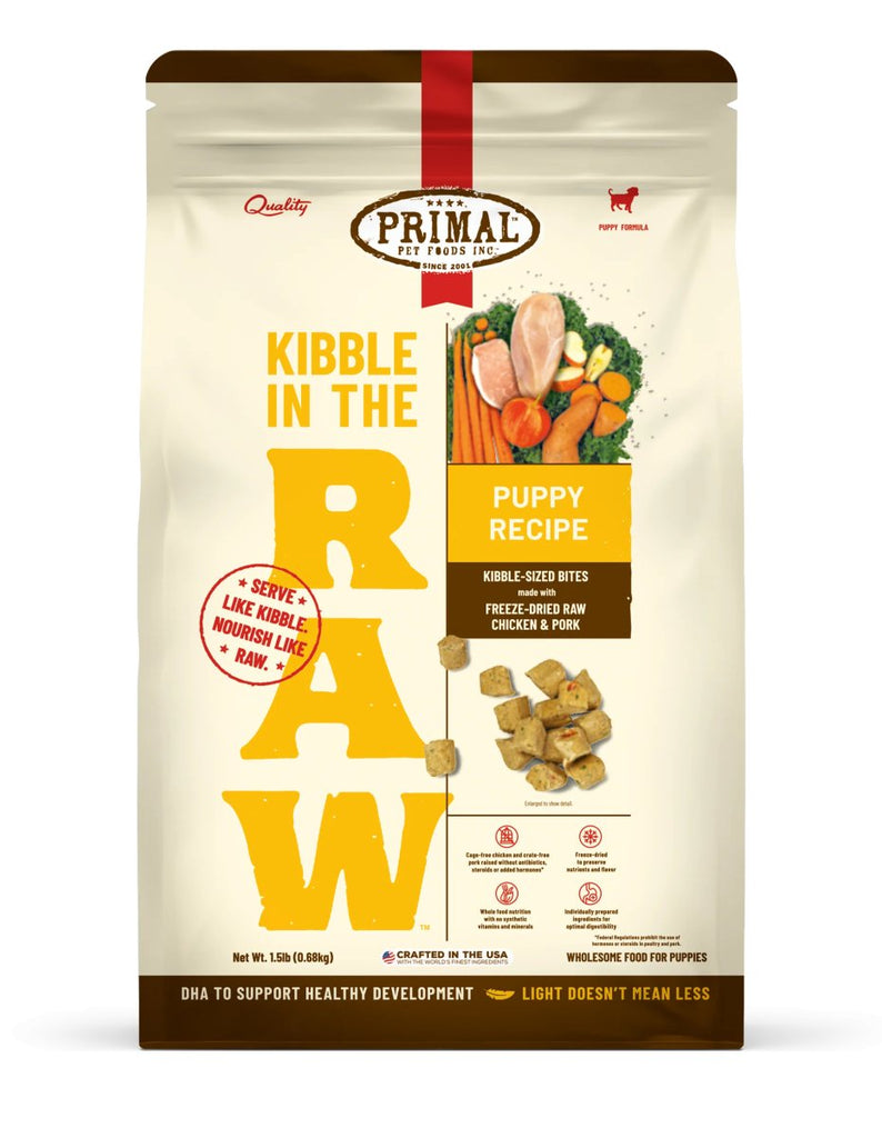 Primal Freeze-Dried Dog Food Kibble in the Raw Puppy Recipe