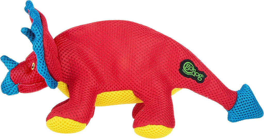 GoDog Dog Toy Double Chew Guard Dinos Triceratops