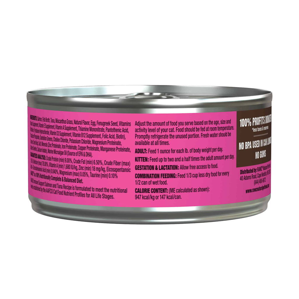 RAWZ Immune Support Salmon & Tuna Recipe Cat Food with Algal Oil, Antioxidants, EPA & DHA