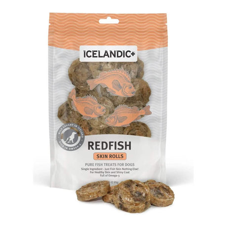 Icelandic Dog Treat Redfish Skin Rolls