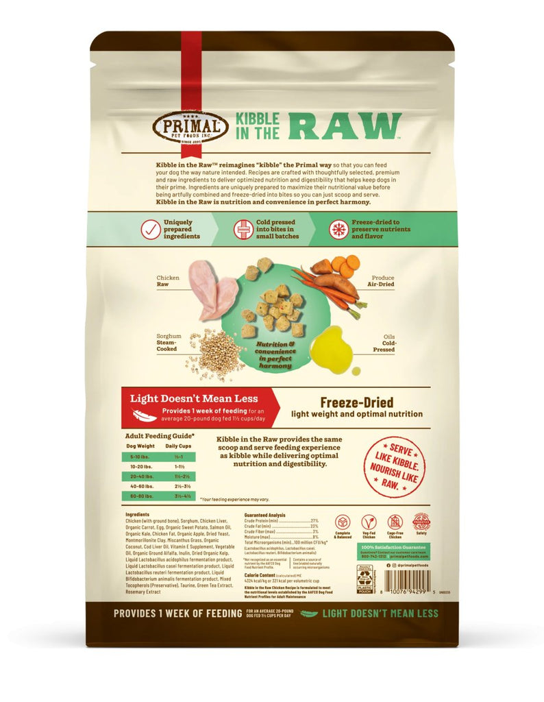 Primal Freeze-Dried Dog Food Kibble in the Raw Chicken Recipe