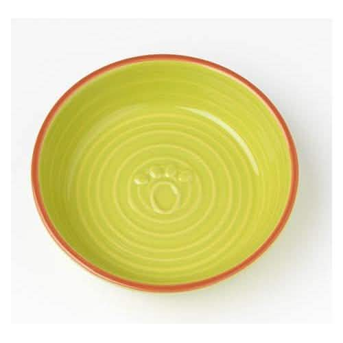 Petrageous Designs Key West Embossed Paw Saucer Bowl - Lime