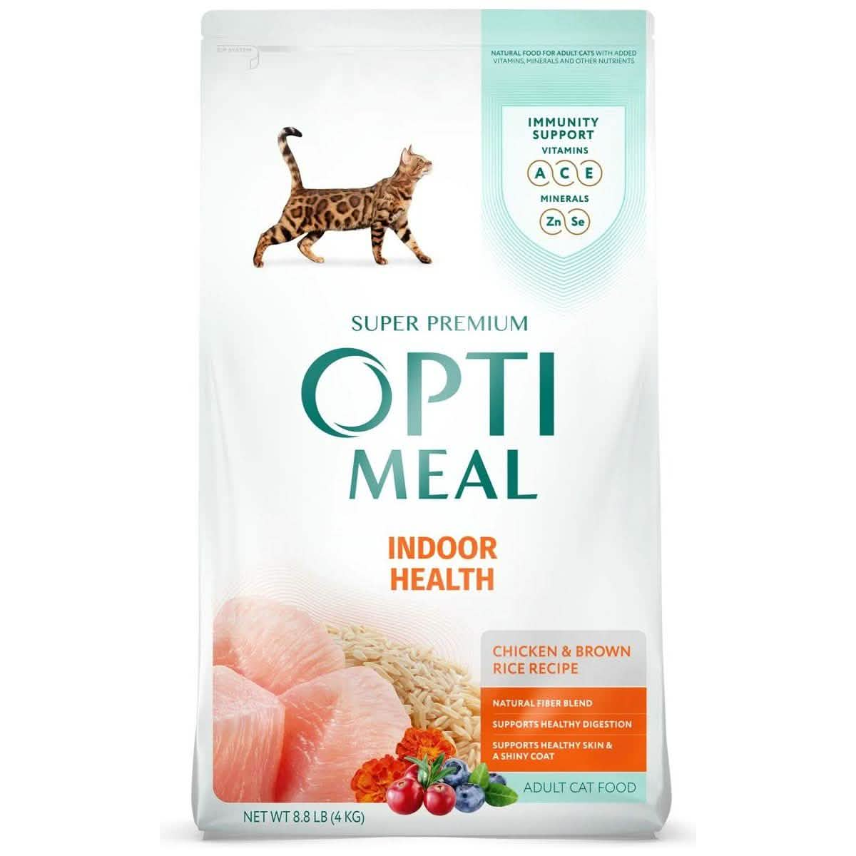 Opti Meal Dry Cat Food Indoor Health Chicken & Brown Rice Recipe