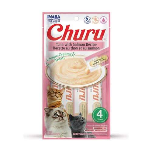 Inaba Cat Treat Churu Tuna with Salmon Recipe 4 count