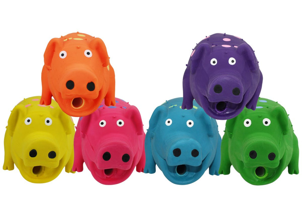 MultiPet Dog Toy Latex Globlets Pig - Assorted Colors