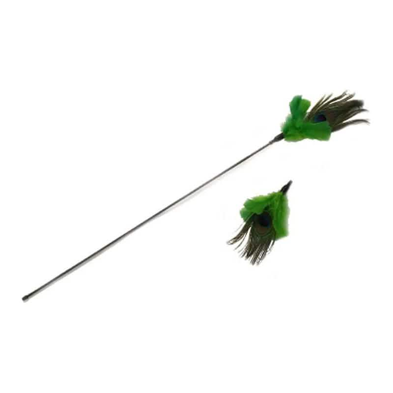 PURRfect Cat Toy Peacock Feather Wand