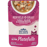 Natural Balance Wet Cat Food Pouch Original Ultra Platefulls Morsels in Gravy Turkey, Salmon & Chicken Recipe