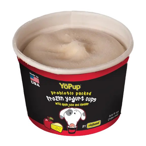 Yoghund Dog Treat YoPup Frozen Yogurt Cups with Apple Juice & Cheddar (4 Pack)