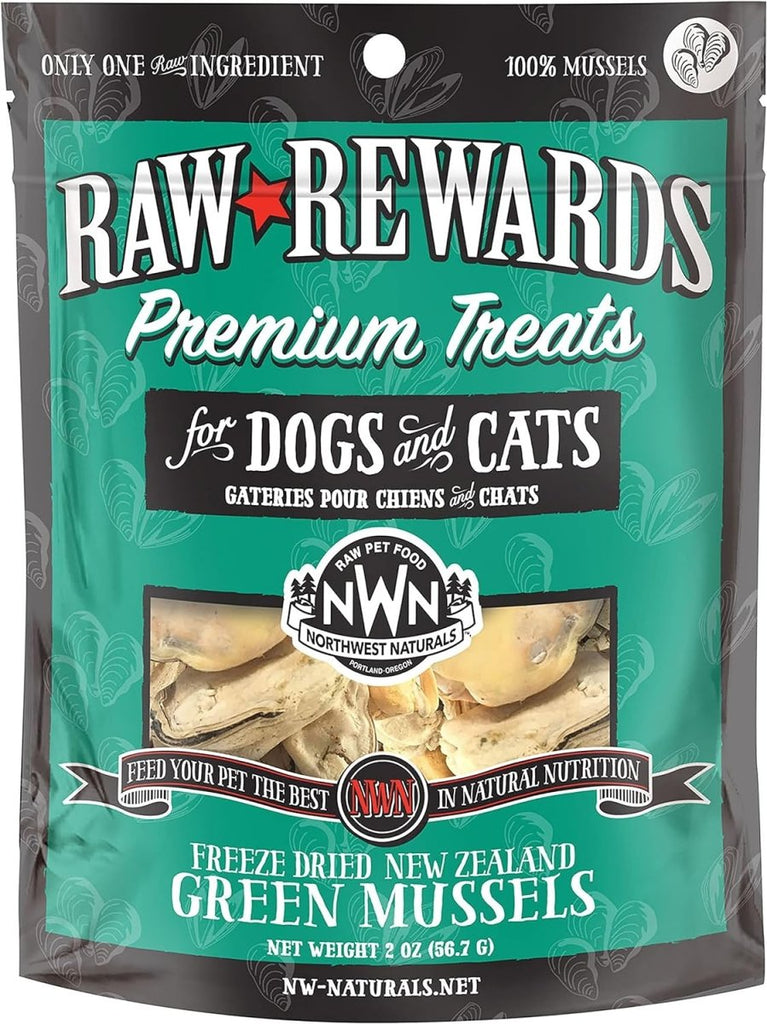 Raw Rewards Dog & Cat Treat Freeze Dried New Zealand Green Mussels