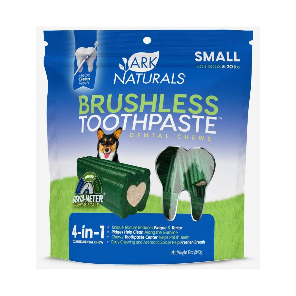 Ark Naturals Dog Treat Brushless Toothpaste 4-in-1 Dental Chews Small