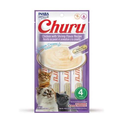 Inaba Cat Treat Churu Chicken with Shrimp Recipe 4 count