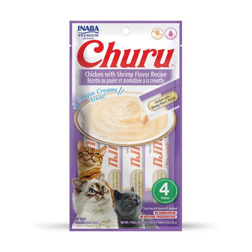 Inaba Cat Treat Churu Chicken with Shrimp Recipe 4 count