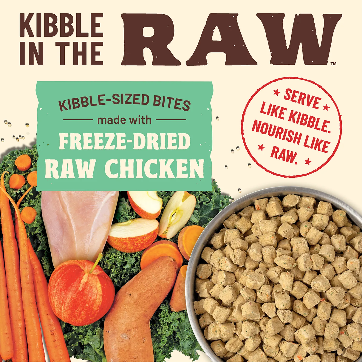 Primal Freeze-Dried Dog Food Kibble in the Raw Chicken Recipe