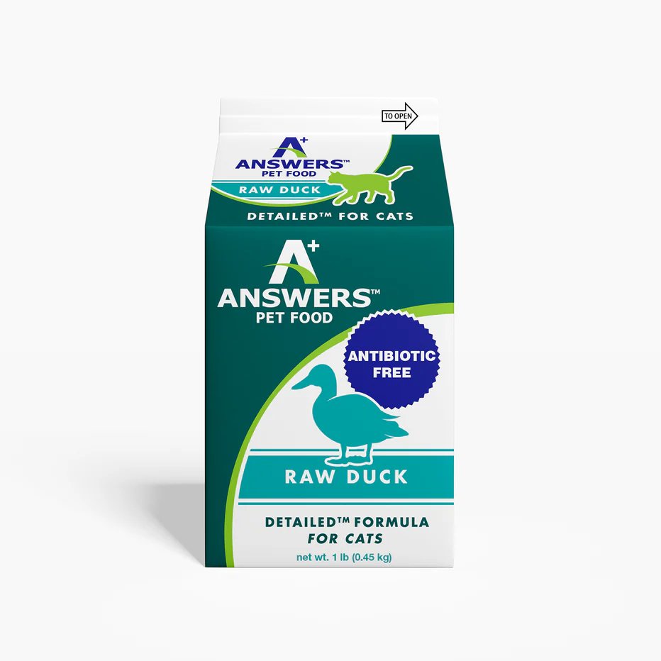 Answers Raw Frozen Cat Food Detailed Duck Formula for Cats