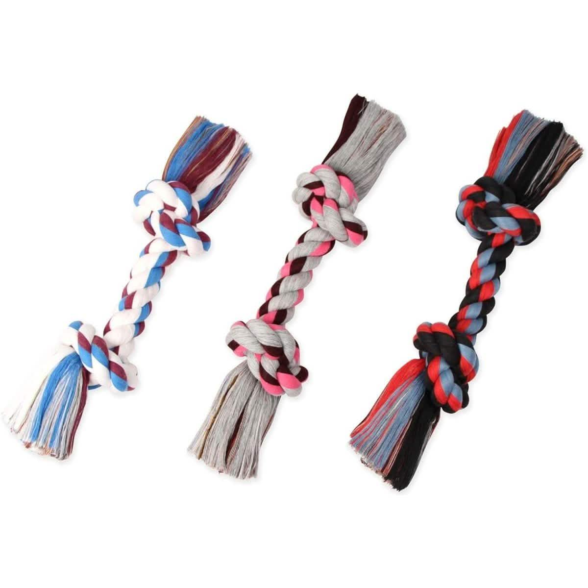 Mammoth Dog Toy Flossy Chews Color Rope Bone - Assorted Sizes and Colors