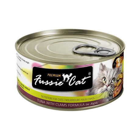 Fussie Cat Wet Cat Food Premium Tuna with Clams Formula in Aspic