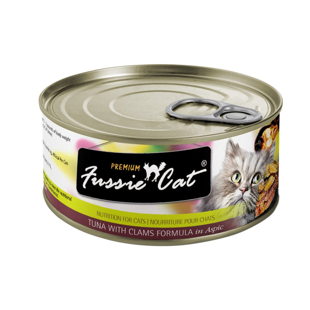 Fussie Cat Wet Cat Food Premium Tuna with Clams Formula in Aspic