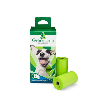 GreenLine Unscented Poop Bags - 8 12 Count Rolls (96 Bags)