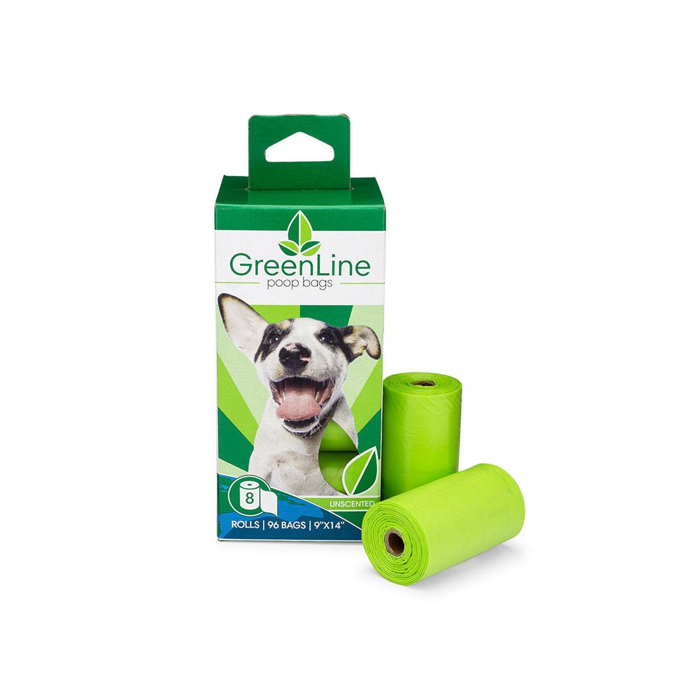 GreenLine Unscented Poop Bags - 8 12 Count Rolls (96 Bags)