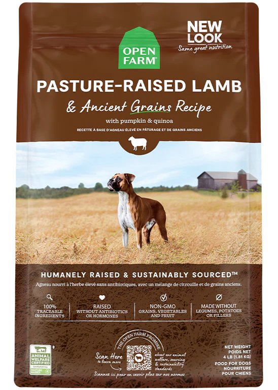 Open Farm Dry Dog Food Ancient Grains Pasture-Raised Lamb Recipe