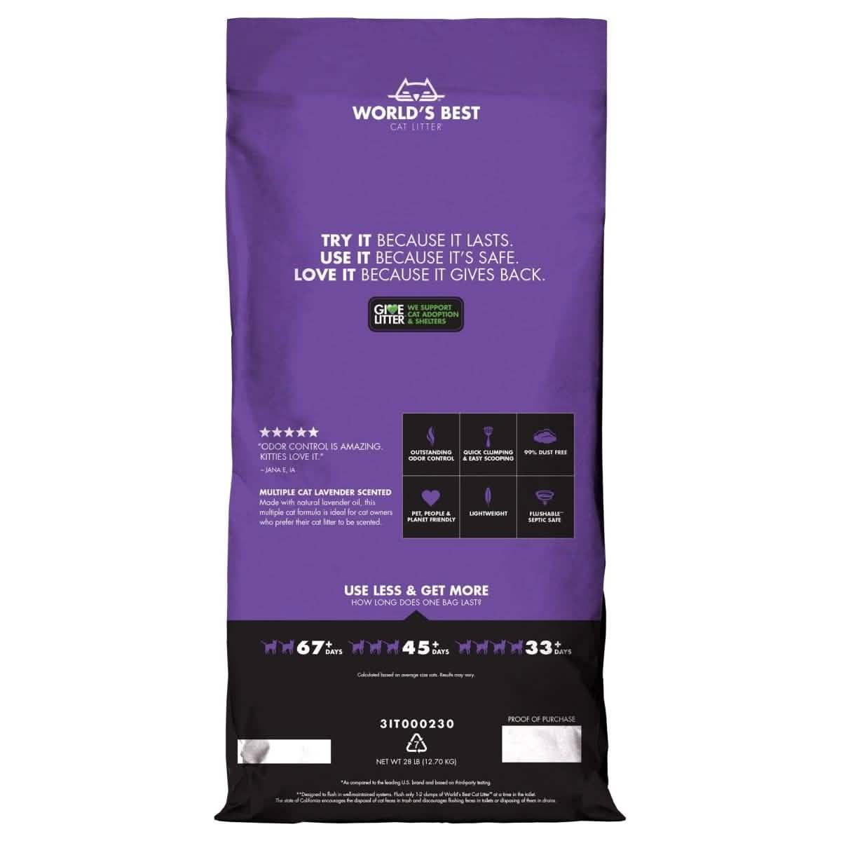 World's Best Cat Litter Mulitple Cat Lavender Scent