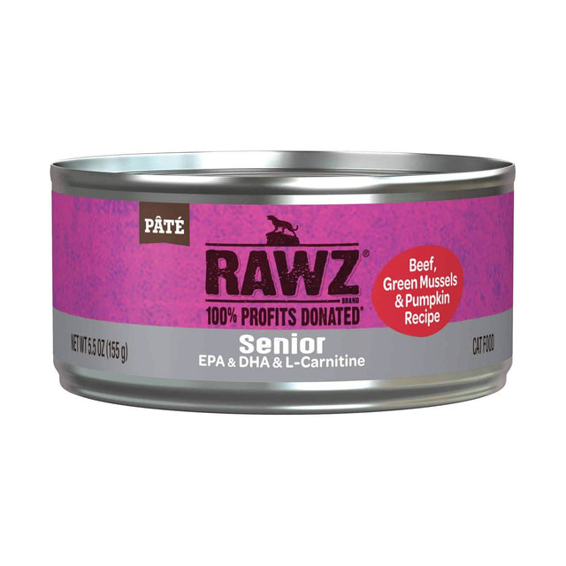 RAWZ Senior Beef, Green Mussels & Pumpkin Recipe Cat Food with EPA, DHA & L-Carnitine