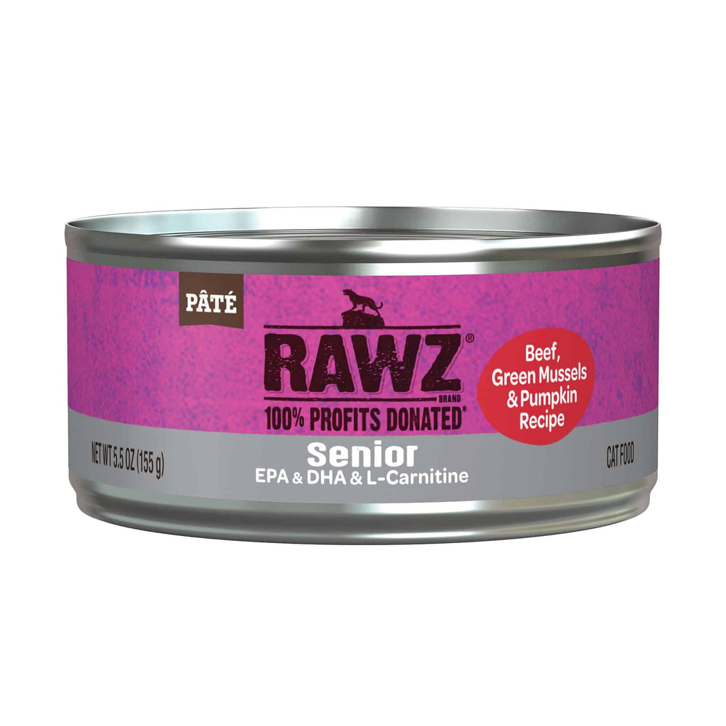 RAWZ Senior Beef, Green Mussels & Pumpkin Recipe Cat Food with EPA, DHA & L-Carnitine