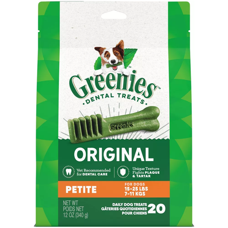 Greenies Dog Treat Original Dental Treats Petite 20 count