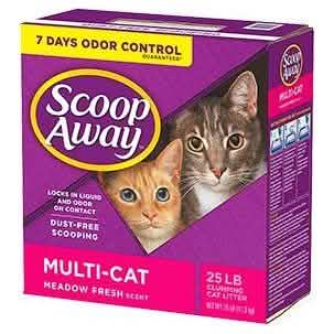 Scoop Away Cat Litter Multi-Cat Meadow Fresh Scented Clumping Clay