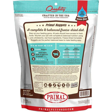 Primal Raw Frozen Cat Food Nuggets Chicken & Salmon Formula