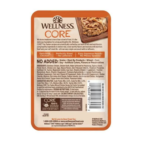 Wellness Wet Cat Food Pouch Core Tiny Tasters Minced Chicken Recipe in Gravy