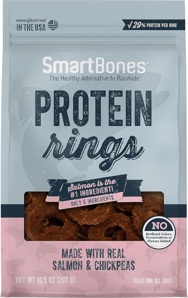 SmartBones Dog Treat Protein Rings with Real Salmon & Chickpeas