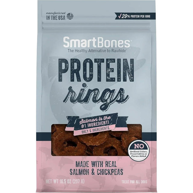 SmartBones Dog Treat Protein Rings with Real Salmon & Chickpeas