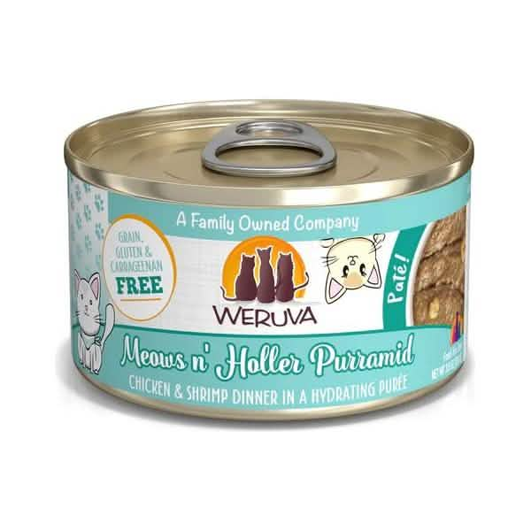 Werva Wet Cat Food Paté Meows n' Holler Purramid Chicken & Shrimp Dinner in a Hydrating Purée