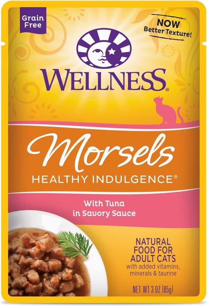 Wellness Wet Cat Food Pouch Healthy Indulgence Morsels Tuna in Savory Sauce