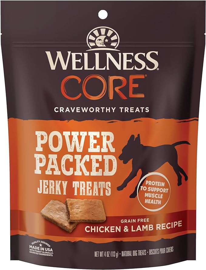 Wellness Dog Treats Core Power Packed Chicken & Lamb Recipe Jerky Treats