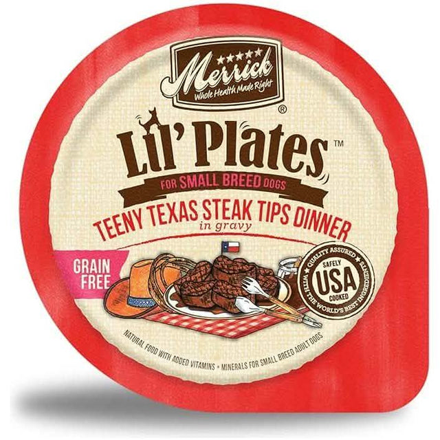 Merrick Wet Dog Food Lil' Plates Teeny Texas Steak Tips Dinner