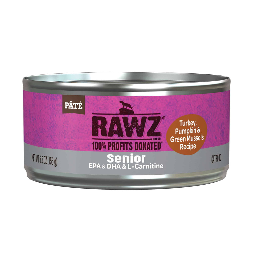 RAWZ Senior Turkey, Pumpkin & Green Mussels Recipe Cat Food with EPA, DHA & L-Carnitine