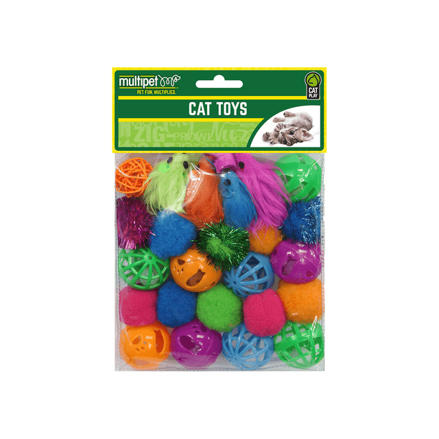 Multipet Cat Toy Value Pack (24 Pieces)