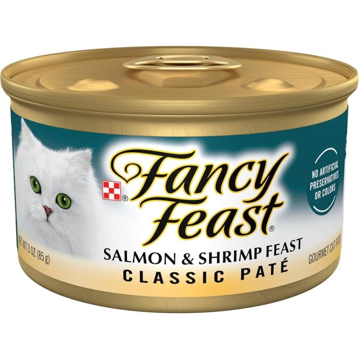 Fancy Feast Wet Cat Food Classic Paté Salmon & Shrimp Feast