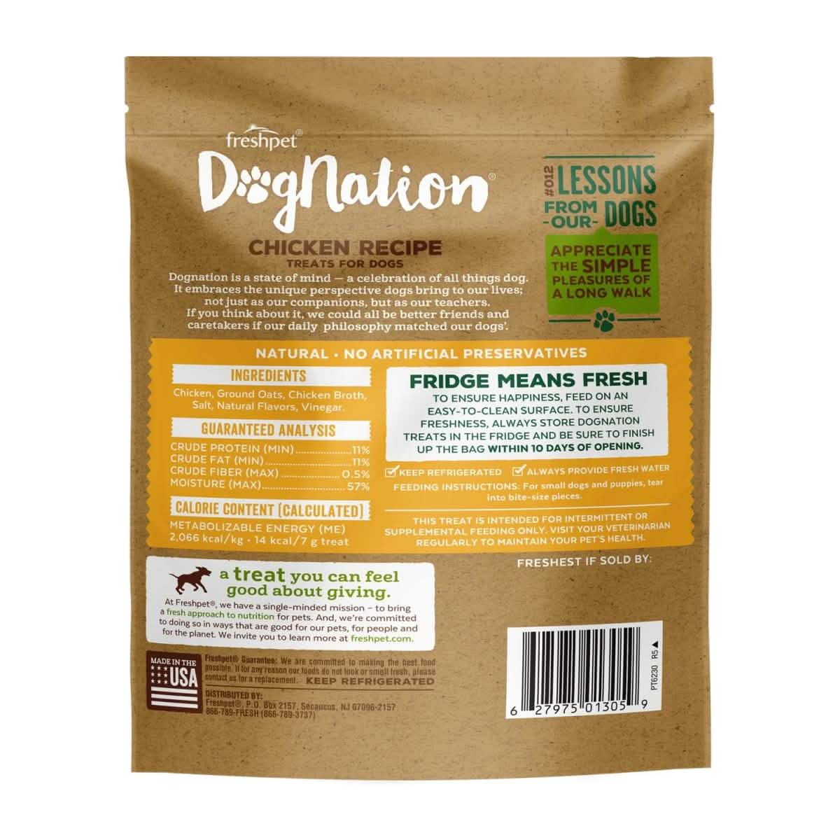 FreshPet Dognation Cooked Refrigerated Dog Treat Chicken Recipe